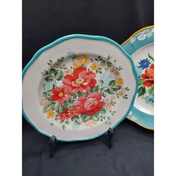 Pioneer Woman Salad Plates Set of Two Vintage Floral & Spring Bouquet New - Picture 2 of 4